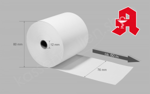 50 Stk. • Normalpapier • 76/80/12 (~60m) • mit Apotheken-A [30006]
